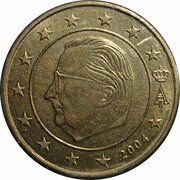 50 Euro Cents - Albert II 1st map, 1st type, 1st portrait obverse image