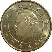 50 Euro Cents - Albert II 2nd map, 1st type, 1st portrait obverse image