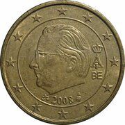 50 Euro Cents - Albert II 2nd map, 2nd type, 2nd portrait obverse image