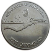 10 Lei Swimmer, Romania, 1996 reverse image