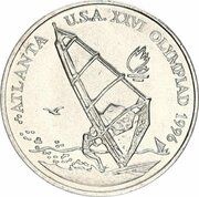10 Lei Windsurfing, Romania, 1996 reverse image