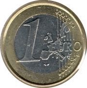 1 Euro - Albert II 1st map, 1st type, 1st portrait reverse image