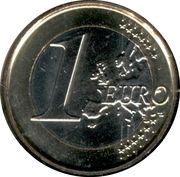 1 Euro - Albert II 2nd map, 1st type, 1st portrait reverse image