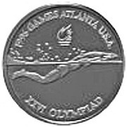 100 Lei Swimmer, Romania, 1996 reverse image
