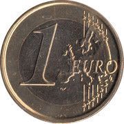 1 Euro - Albert II 2nd map, 2nd type, 2nd portrait reverse image