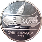 100 Lei 1998 Winter Olympics, Romania, 1998 reverse image