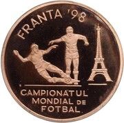 100 Lei FIFA World Cup - Pattern, Romania, 1998 reverse image