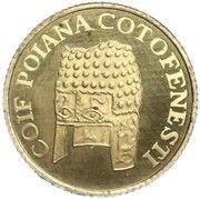 100 Lei History of Gold - Golden Helmet of Poiana Coţofeneşti - Pattern, Romania, 1999 reverse image