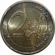2 Euros - Albert II 1st map, 1st type, 1st portrait reverse image