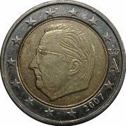2 Euros - Albert II 2nd map, 1st type, 1st portrait obverse image