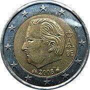 2 Euros - Albert II 2nd map, 2nd type, 2nd portrait obverse image
