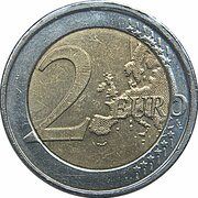 2 Euros - Albert II 2nd map, 2nd type, 2nd portrait reverse image