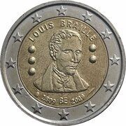 2 Euros - Albert II Louis Braille obverse image