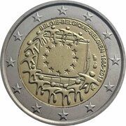 2 Euros - Philippe 30 Years of European Union Flag obverse image