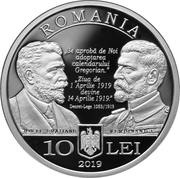 10 Lei 100 years since Romania adopted the Gregorian calendar obverse image