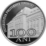 10 Lei 100 years since the establishment of the Politehnica University of Timisoara, Romania, 2020 reverse image