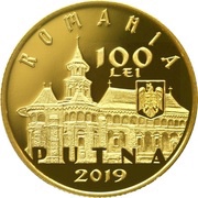 100 Lei 550 years since the consecration of the Putna Monastery’s church obverse image