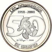 5 Euros - Albert II Smurfs reverse image