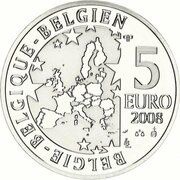 5 Euros - Albert II Smurfs; colourized obverse image