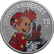 5 Euros - Albert II Spirou; colorized reverse image