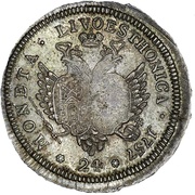24 Kopecks - Elizabeth Novodel; large planchet, Russia, 1758 reverse image