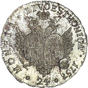 24 Kopecks - Elizabeth Novodel; small planchet, Russia, 1758 reverse image