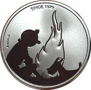 5 Euros 90 Years of Tintin reverse image