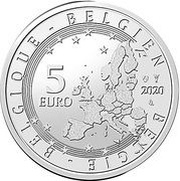 5 Euros JO Tokyo 2020 Belgium Team obverse image