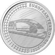 5 Euros European Year of Rail reverse image