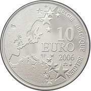 10 Euros - Albert II Mines of Marcinelle Disaster - plated type obverse image