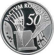 10 Euros - Albert II Treaty of Rome, Belgium, 2007 reverse image