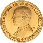 1 Sobirana - Joan Martí i Alanis Episcopal Co-Prince; Catalan obverse image