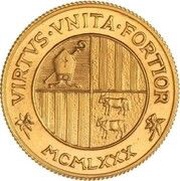 1 Sobirana - Joan Martí i Alanis Episcopal Co-Prince; Catalan, Andorra, 1980 reverse image