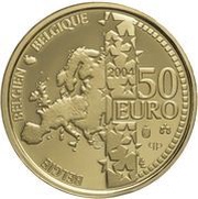 50 Euros - Albert II 70th Birthday of Albert II, Belgium, 2004 reverse image