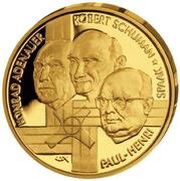 100 Euros - Albert II Founding Fathers of Europe, Belgium, 2002 reverse image