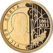 100 Euros - Albert II Victor Horta, Belgium, 2011 reverse image
