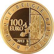 100 Euros King Baudouin, Belgium, 2013 reverse image