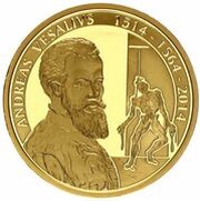 100 Euros - Philippe Andreas Vesalius, Belgium, 2014 reverse image