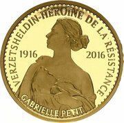 100 Euros Gabrielle Petit, Belgium, 2016 reverse image