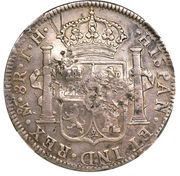6 Shillings 1 Penny - George III CAROLUS IIII DEI GRATIA; countermarked on Mexico 8 reales reverse image