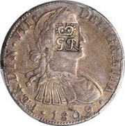 6 Shillings 1 Penny - George III FERDIN VII DEI GRATIA; countermarked obverse image
