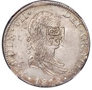 6 Shillings 1 Penny - George III FERDIN VII DEI GRATIA; rectangular indent; countermarked obverse image