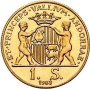 1 Sobirana - Joan Martí i Alanis Episcopal Co-Prince, Andorra, 1983 reverse image