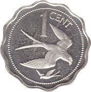 1 Cent Swallow-Tailed Kite; Silver, Belize, 1975-1981 reverse image