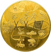 25 000 Roubles History of the Olympic Movement, Russia, 2014 reverse image