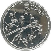 5 Cents Fork-Tailed Flycatcher; Aluminium, Belize, 1982-1983 reverse image