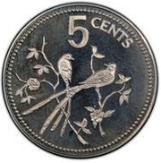 5 Cents Fork-Tailed Flycatcher; Silver reverse image
