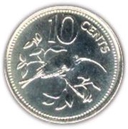 10 Cents Long-Tailed Hermit; Silver, Belize, 1975-1981 reverse image