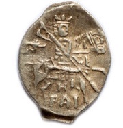 Kopeck - Dmitry Ivanovich "False Dmitry I" Velikiy Novgorod; НРДI obverse image