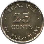 25 Cents - Elizabeth II F.A.O., Belize, 1985 reverse image